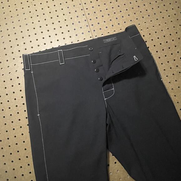 Prada Milano Pants Men 34x30 Black Contrast Stitch Lightweight Button Fly Modern - Picture 4 of 14